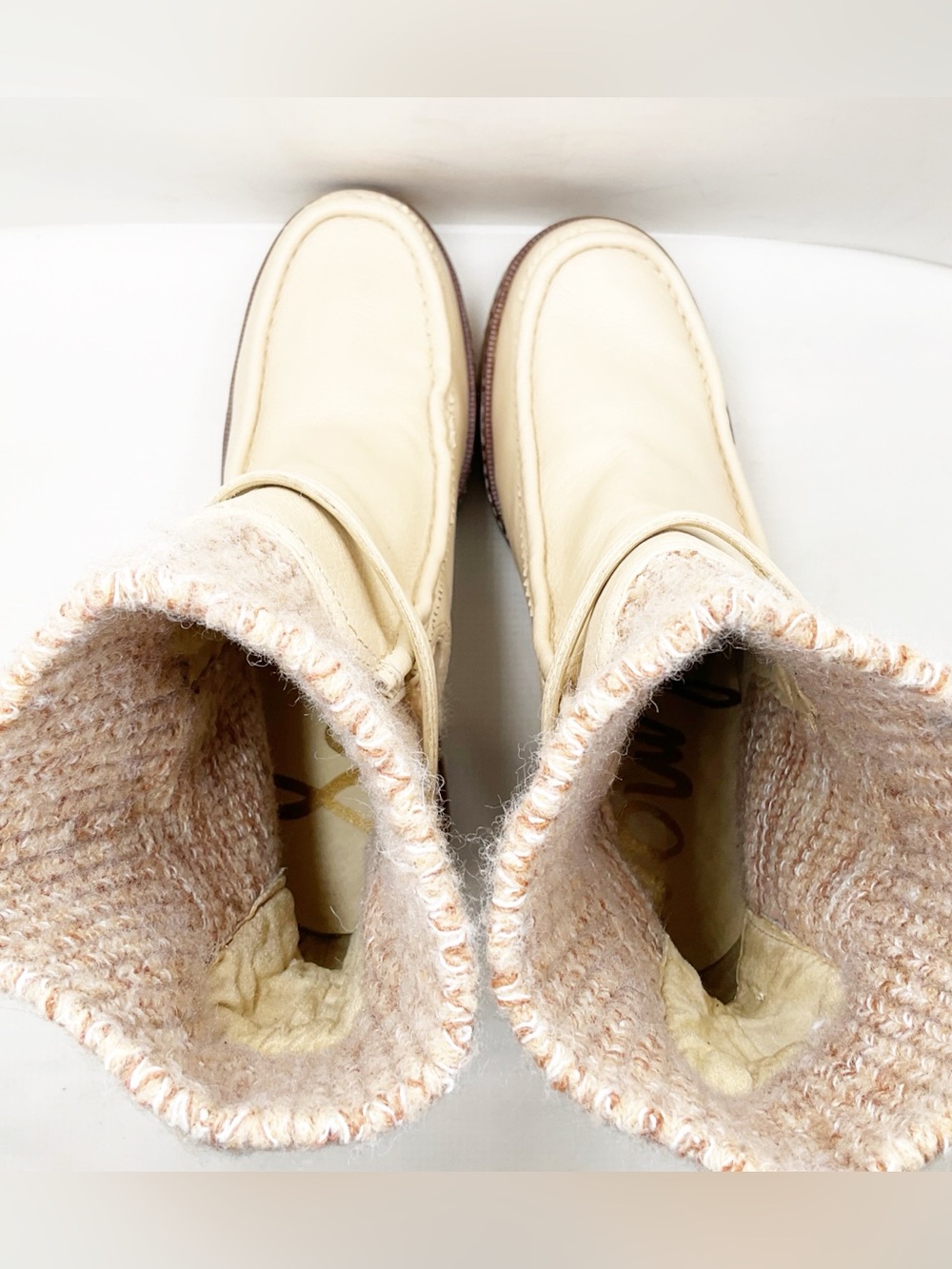 {Sam Edelman} SIDNEY Platform Ribbed Knit Cuff Booties - Picture 9 of 16